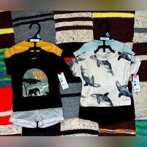🛑 3-6 months Boy Cloths ( 2 sets of 3 pcs. Carters Shorts Sets)